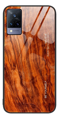 Estuche De Vidrio De Grano De Madera Para Vivo V21