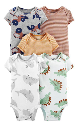 Set De 5 Pañaleros Carters Dinosaurios Para Bebito