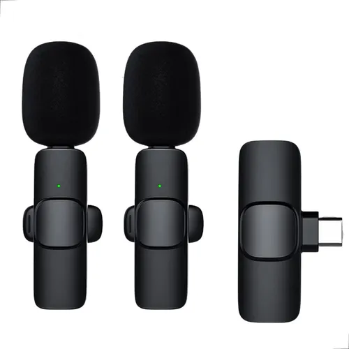 comprar Microfone Lapela Duplo Sem Fio 2 Em 1 Plug And Play iPhone Cor Android (tipo C)