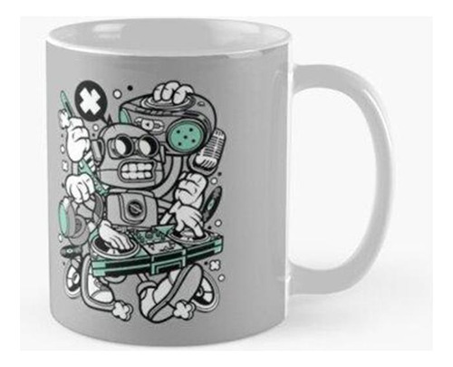 Taza Dj Robot Personaje De Dibujos Animados - Jugosos Sonido