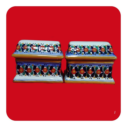 Imagen 1 de 3 de 2 Alhajeros Cofre De Talavera Poblana Barroca 17x13cm M1 Lhj