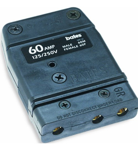 Marinco 60f Bates Stage Pin 60a, 125v, Inline - Enchufe
