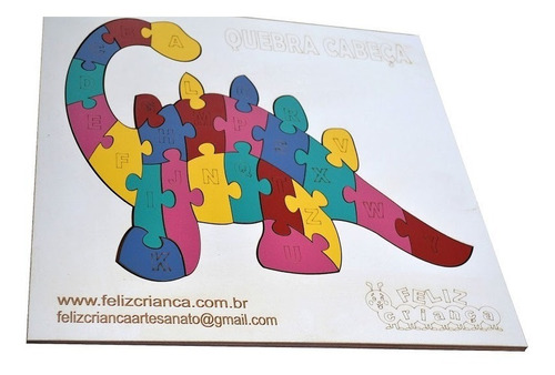 Quebra Cabeça Dinossauro Alfabeto Mdf