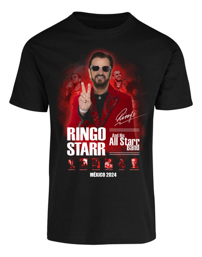 Playeras Ringo Starr The Beatles Cdmx 2024 Frente Y Espalda