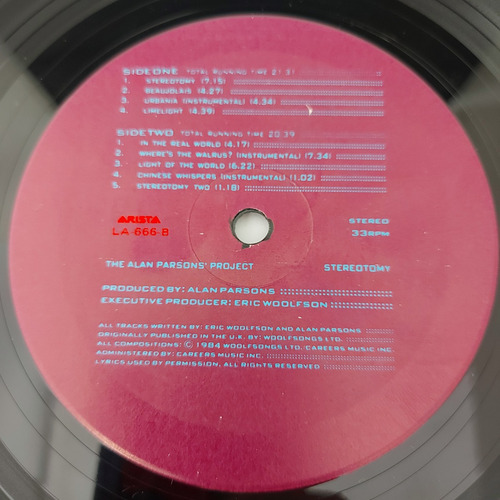 The Alan Parsons Project - Stereotomy Lp