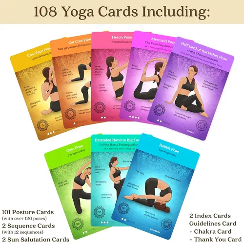 Baraja Con Más De 120 Posturas De Yoga Con Nombres