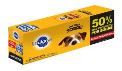 Sobres Perro Razas Pequeñas Pedigree Res (24 Pzs 150g C/u)