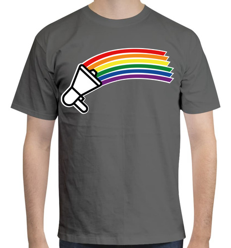 Playera Fuerte Y Orgulloso - Megáfono Arcoíris Lgbt - Pride