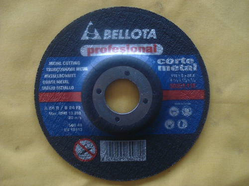 Disco Abrasivo 4 1/2*1/8*7/8 Para Corte De Hierro Bellota