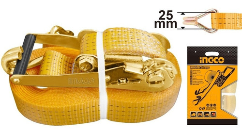 Cincha Con Rachet Trinquete Correa 6 Metros 25mm Ingco