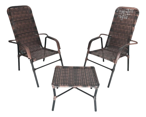 Conjunto 2 Cadeiras Babilônia + Mesinha  Juncada Itagold