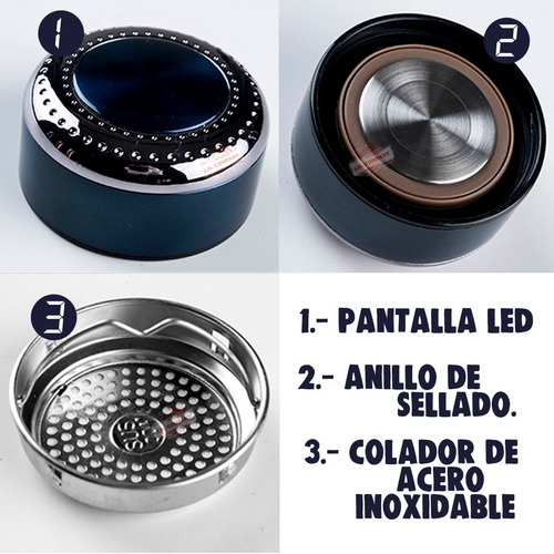 Imagen 4 de 8 de Termo Digital Inteligente 800 Ml Acero Inoxidable Filtro 216