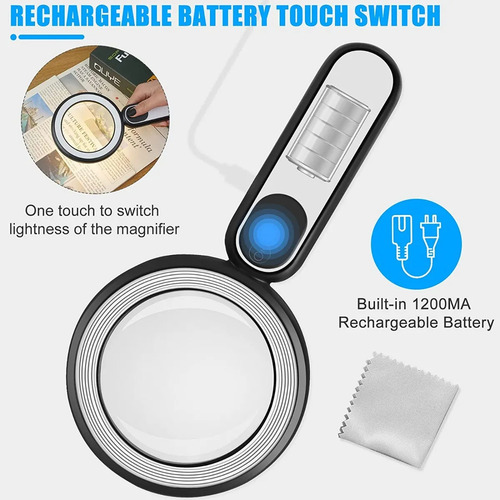 Lupa Portatil Zoom 30x Aumento Lámpara Led Bolsillo Premium