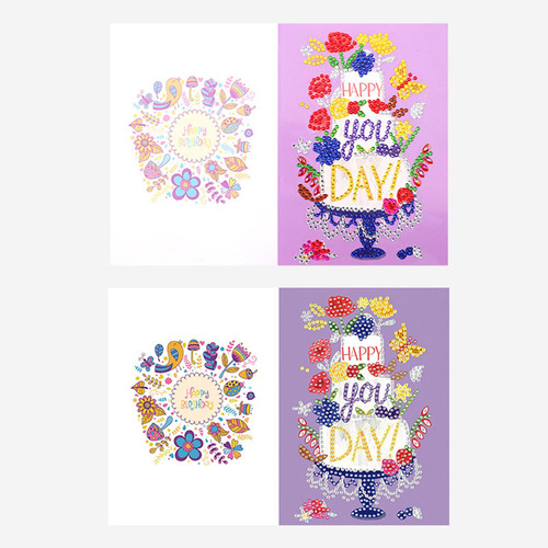 5d Diy Diamond Painting Tarjetas De Cumpleaños Tarjeta De A