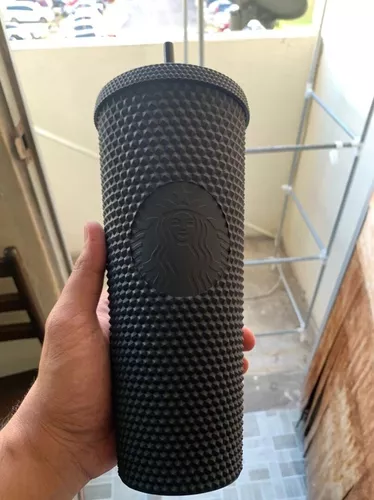 Starbucks - Vaso Venti negro mate con diseño de tachuelas, 24