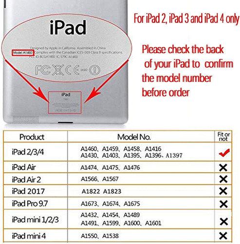 Funda Jytrend iPad 2, iPad 3, iPad 4, Soporte Giratorio Case