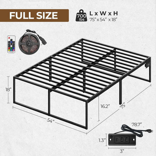 Estructura De Cama Estación De Carga Usb, Estructura D...