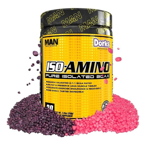 Man Sports Iso-amino Pure Isolated Bcaa - 30 Servicios - Sabor Dorks