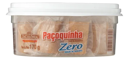 comprar Paçoquinha Dacolônia Zero Açúcar Pote 170g