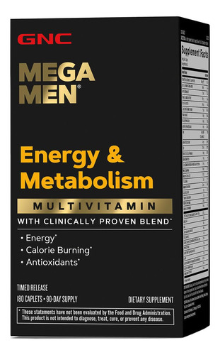 Multivitamínico Gnc Mega Men Energy & Metabolism 180 Comprim