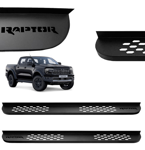 Estribo Comeia Preto Extreme Ranger Raptor Dupla 2014