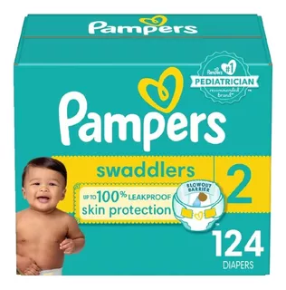 Pañales Pampers Swaddlers , Etapa 2, 124 Pañales