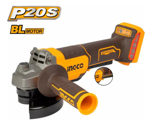 Esmeril Galletero Angular Inalambrico Hombre Muerto 20v Ingc