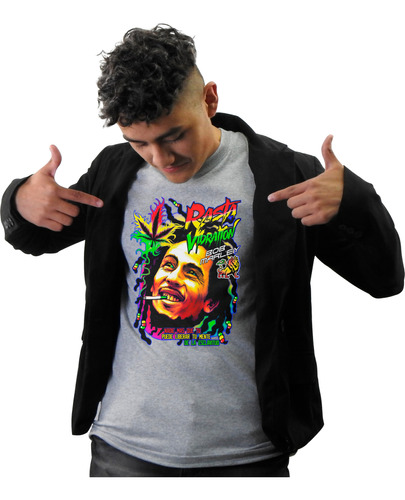 Playeras Poster Estampado Bob Marley Reggae Figura Casual