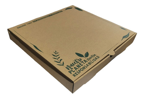 Caja Pizza Envase Sustentable 50 Un 32 X 32 X 4,5 Cm