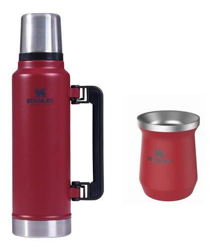 Set Mate Y Termo Stanley 1,4 Lts Rojo Pico Cebador 