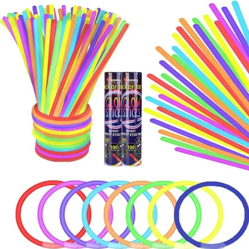 100 Pulseras Neón Fosforescente Glow Stick Eventos Fiesta