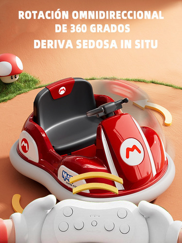 Mario Kart Go Kart 12v Montable Eléctrico Con Sonidos Drift