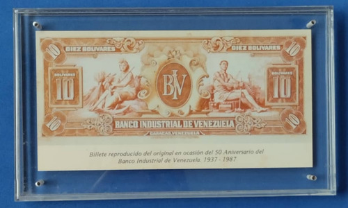 Billete 10 Bs Del Banco Industrial De Venezuela 1987.