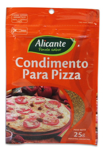 Condimento Para Pizza Alicante Ponele Sabor 0.88 Oz De Argen