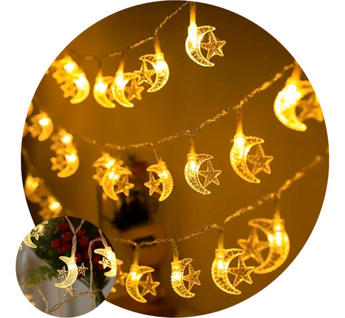 Decoraciones Navideñas Guirnalda Luces  Arbol Luna Led 5m