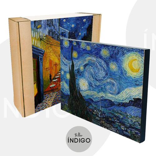 Retablo Madera Obra La Noche Estrellada - Van Gogh