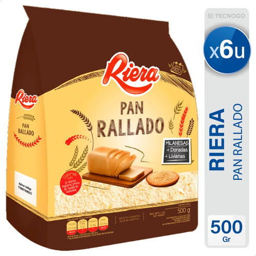 Pan Rallado Riera Pack X6 Paquetes - Mejor Precio