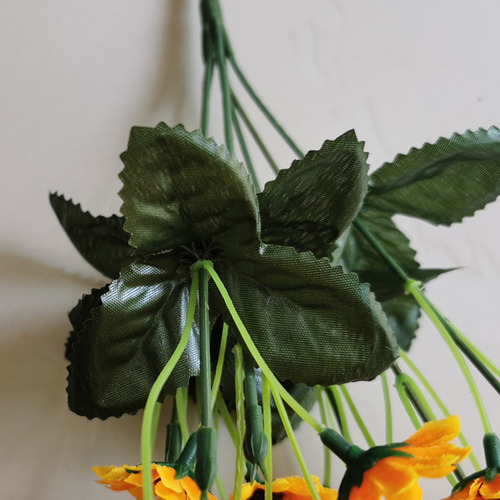 Racimo De Girasoles Artificiales De Plástico, 2 Unidades