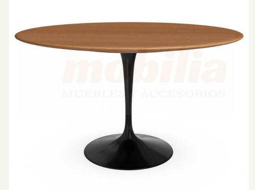 Mesa Comedor Tulip Madera Nogal Roble Ébano Circular 100 Cm