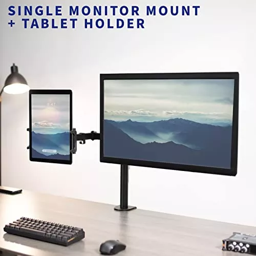 Brazo de monitor doble, soporte de escritorio ajustable para monitor de 13  a 32 pulgadas, altura ajustable, capacidad de peso de hasta 22 libras
