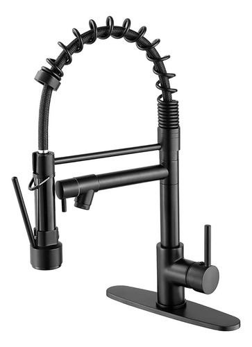 Grifo Monomando Fregadero Llave Mezcladora Tarja Cocina Acabado Mate Color Negro