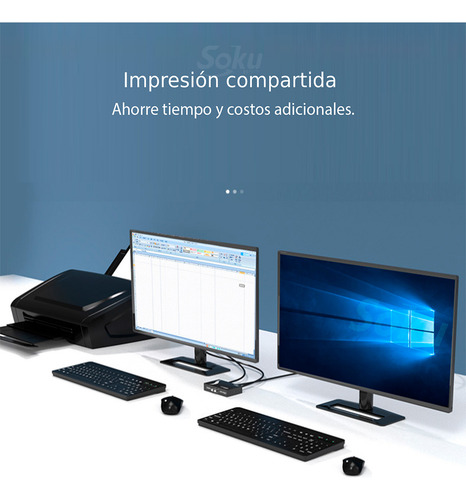 Conmutador Impresora 2 Puertos Usb Hub Divisor Switch Manual