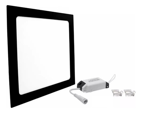 Kit 3 Plafon Led Preto Embutir 20x20 Luz Neutra 4000k 18w Estrutura Preto - Luz Neutra 127/220v