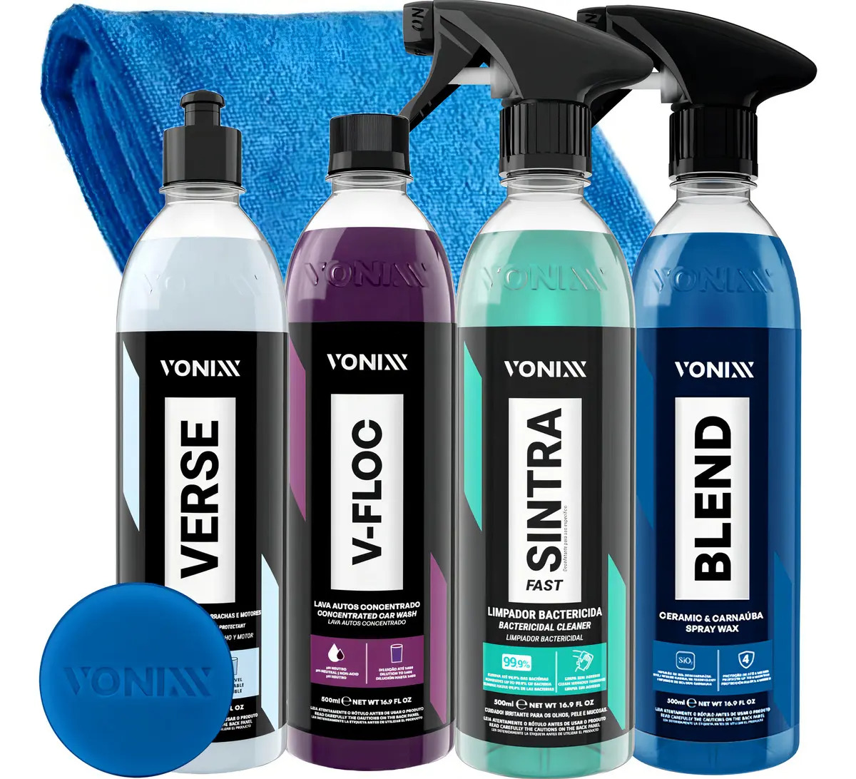 Kit Limpeza Automotiva Vonixx 500ml com Cera Proteção e Brilho