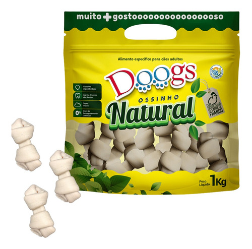 Ossinho Natural Dog Pacote 1kg - Cães Adultos - Peq Ou 3/4