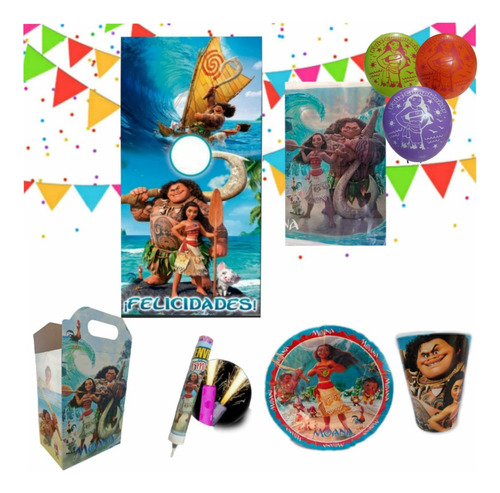 Moana Articulos Fiesta Paq Cumpleaños 40 Niños