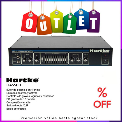 Amplificador Cabezal Para Bajo Hartke Ha5500 500w Outlet