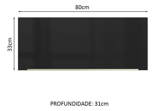 Alacena Gabinete Superior Cocina Madesa 1 Puerta Lux 80cm Color Blanco/Negro 07