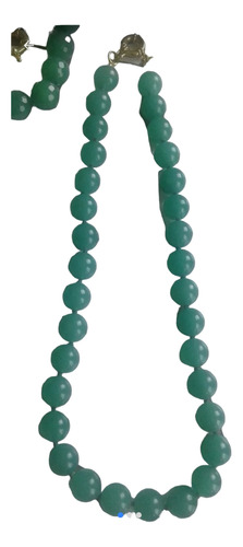 Collar Esfera Perla Crisoprasa Color Jade Bolas De 10 Mm