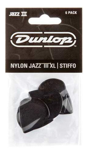 Palheta Dunlop Jazz Iii Nylon 47pxls 6 Unidades - Usa